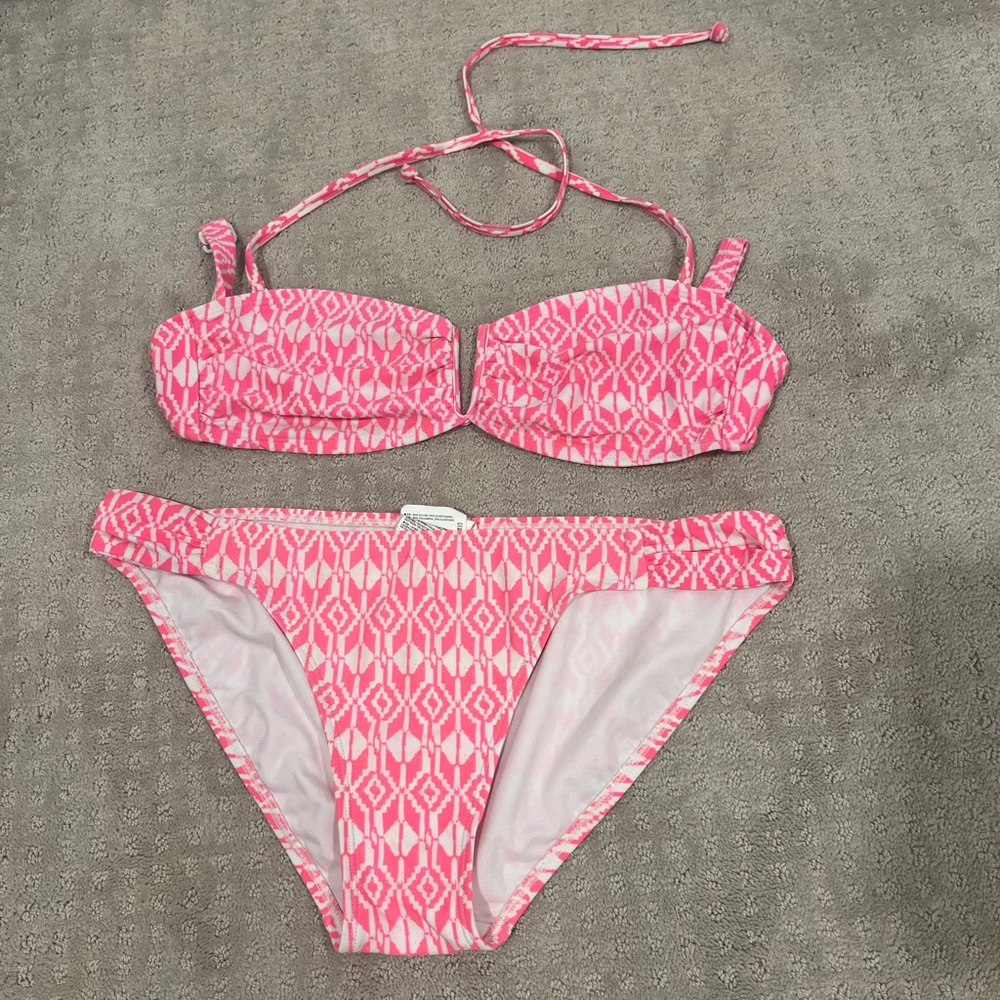 Pink and white Old Navy bikini